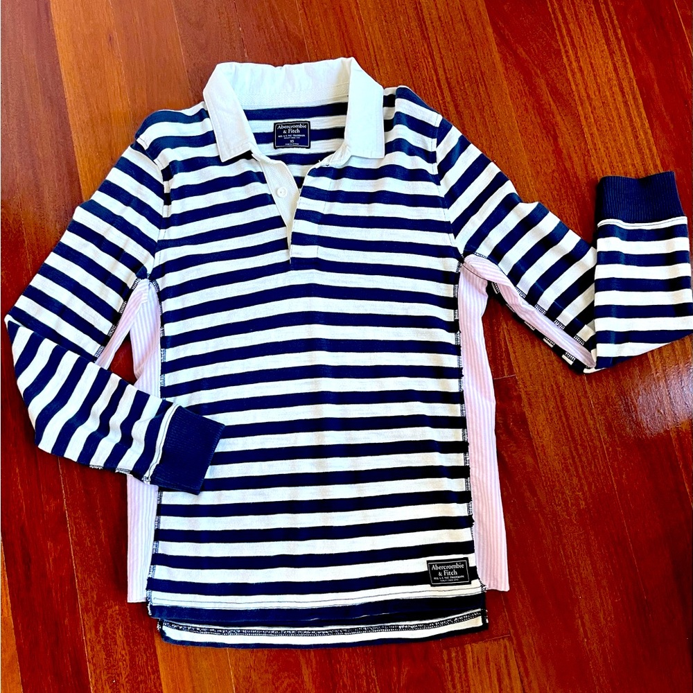 NWOT A&F Men Abercrombie & Fitch Rugby 🏉 Polo Long Sleeve Shirts Tee shirt Sz XS